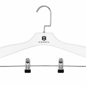 Cabide de madeira masculino e feminino com presilhas cod 14p – caixa c/ 30 unidades